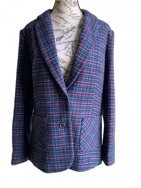 Chadwick’s Wool Blend Plaid Blazer Preppy Dark Academia Women’s Size 12